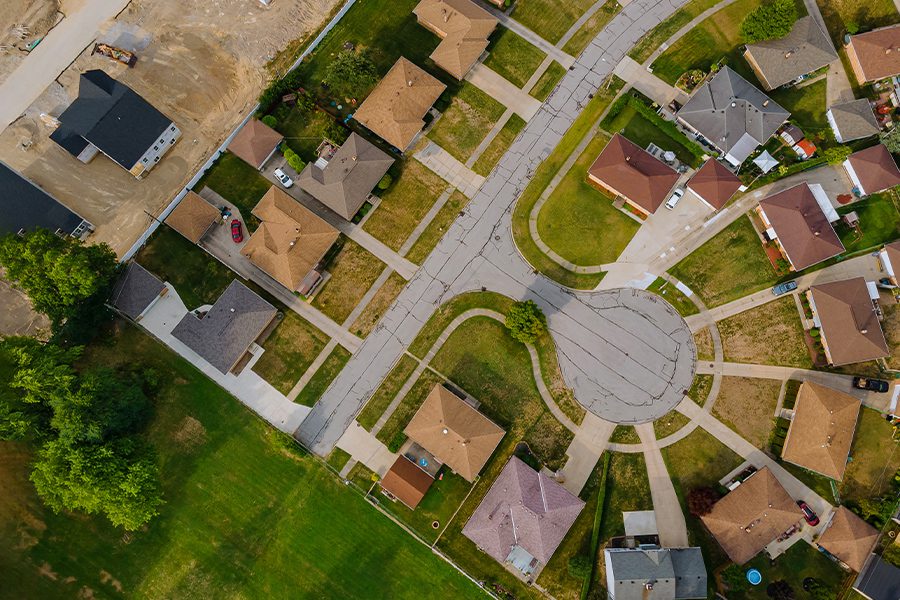 Erlanger, KY - Aerial Overview of Suburban Town in Kentucky